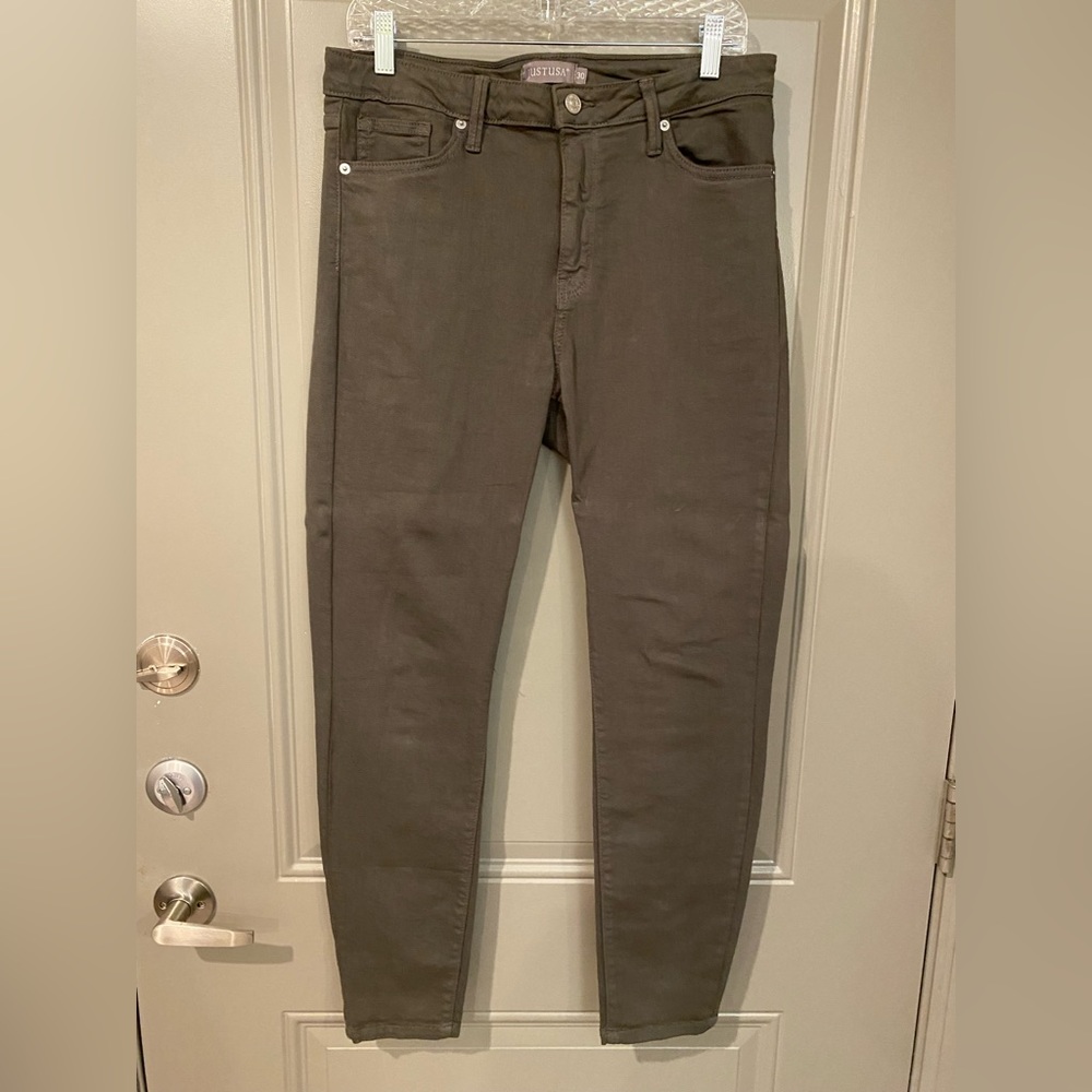 Olive green skinny jeans